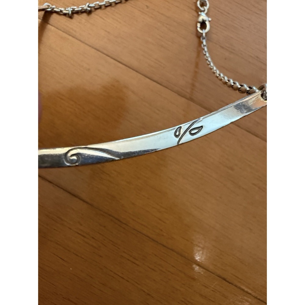 Brighton Monogram Choker Necklace Hope Cross Azure Heart Charm Silver Tone - Picture 5 of 11